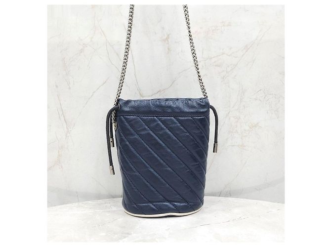 Borsa a secchiello con catena Gucci verde in pelle - vista 11