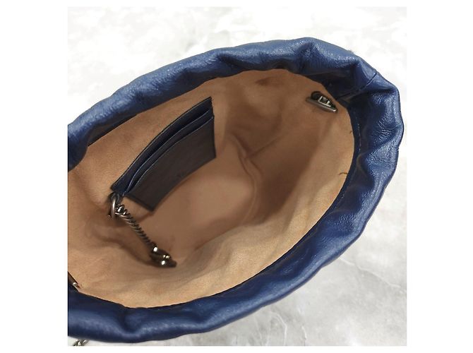 Borsa a secchiello con catena Gucci verde in pelle - vista 15