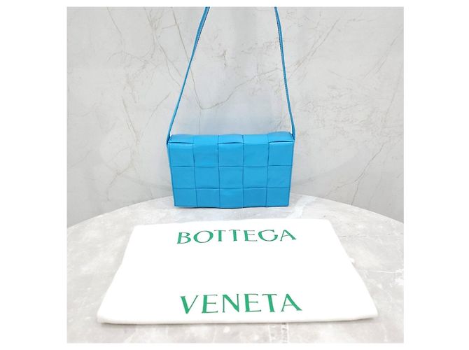 Bottega Veneta Borsa a tracolla Cassette Intrecciato Blu - vista 14