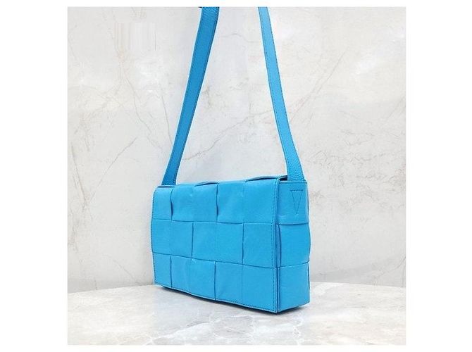 Bottega Veneta Borsa a tracolla Cassette Intrecciato Blu - vista 2