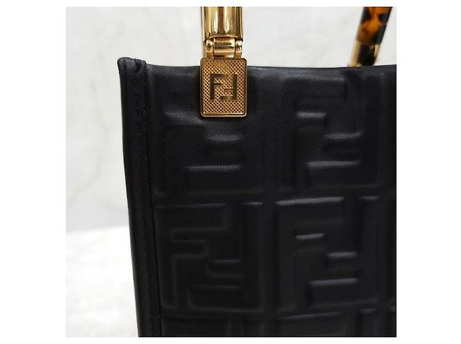 Fendi Borsa Shopper Mini Sunshine FF Nera - vista 5