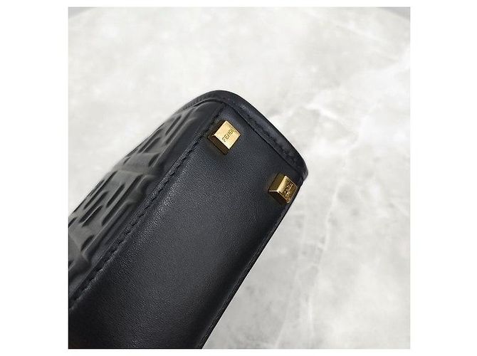 Fendi Borsa Shopper Mini Sunshine FF Nera - vista 7