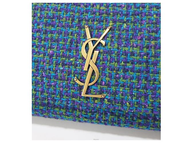 Autre Marque Borsa a tracolla Kate Small in tweed con catena - vista 2