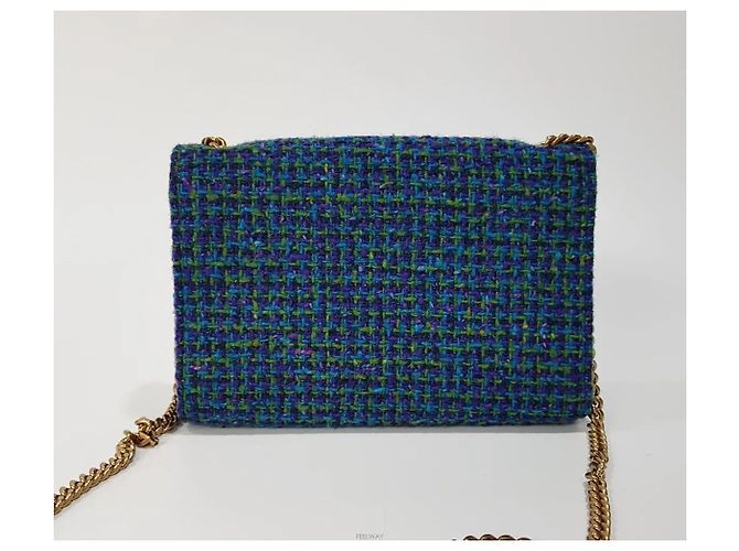 Autre Marque Borsa a tracolla Kate Small in tweed con catena - vista 3
