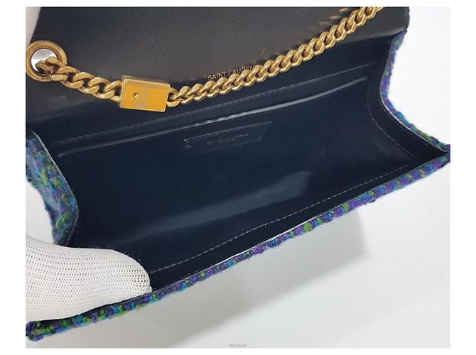 Autre Marque Borsa a tracolla Kate Small in tweed con catena - vista 9
