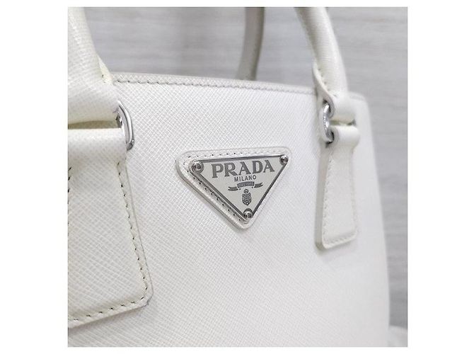 Prada Borsa a Spalla Multi-Tasca White Saffiano Lux - vista 5