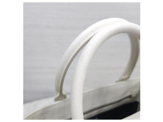 Prada Borsa a Spalla Multi-Tasca White Saffiano Lux - vista 6