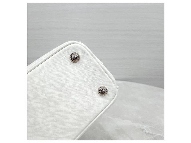 Prada Borsa a Spalla Multi-Tasca White Saffiano Lux - vista 7