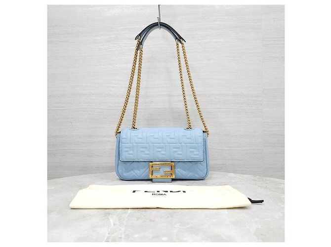 Fendi Borsa a spalla Baguette in pelle con catena - vista 10