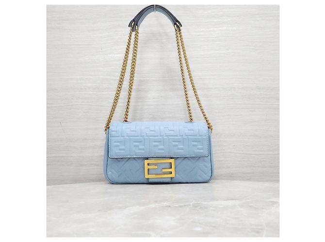Fendi Borsa a spalla Baguette in pelle con catena - vista 11