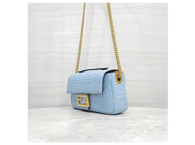 Fendi Borsa a spalla Baguette in pelle con catena - vista 12