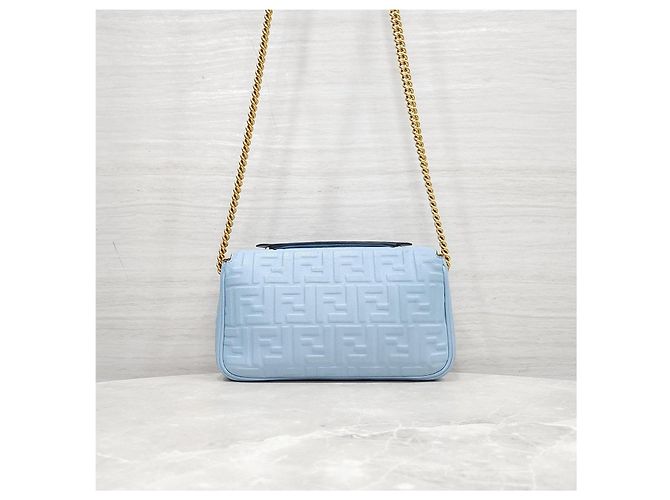Fendi Borsa a spalla Baguette in pelle con catena - vista 13