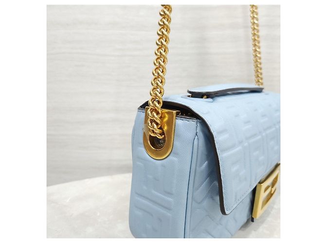 Fendi Borsa a spalla Baguette in pelle con catena - vista 14