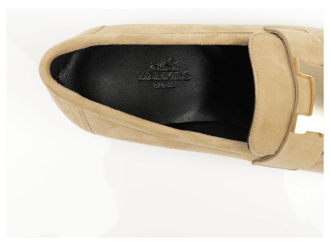 Mocassini Hermès in pelle marrone - vista 11