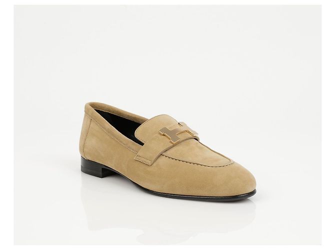 Mocassini Hermès in pelle marrone - vista 2