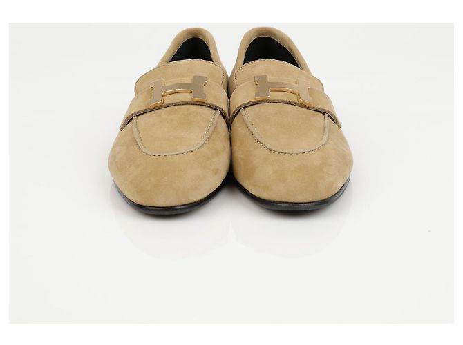 Mocassini Hermès in pelle marrone - vista 4