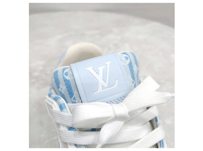 Louis Vuitton Sneakers Trainer Monogram Blu - vista 5