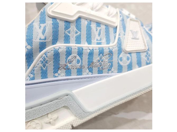 Louis Vuitton Sneakers Trainer Monogram Blu - vista 6