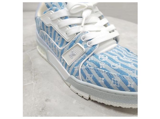 Louis Vuitton Sneakers Trainer Monogram Blu - vista 7