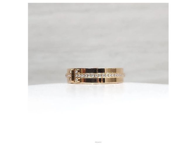 Tiffany & Co Anello sottile in oro giallo con diamanti Misura - vista 2