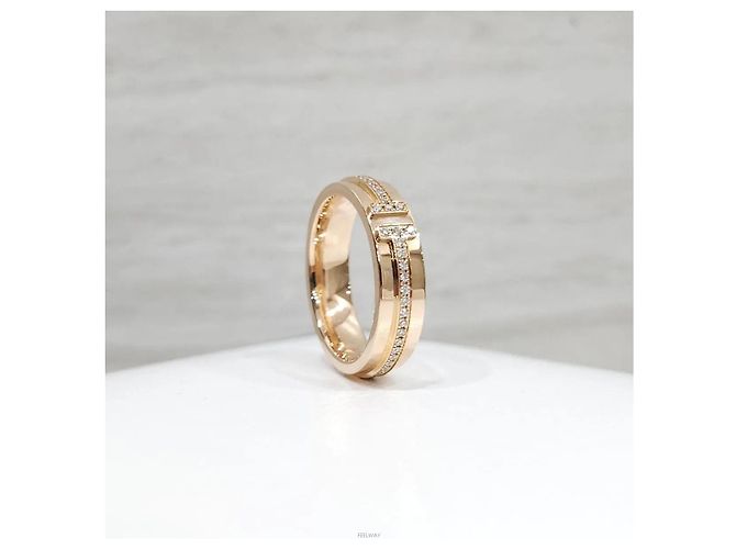 Tiffany & Co Anello sottile in oro giallo con diamanti Misura - vista 4