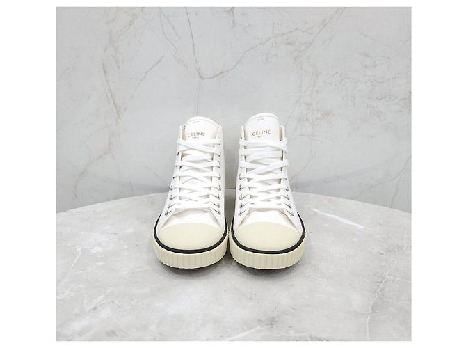 Céline Canvas Blank Lace-Up Sneakers - view 2