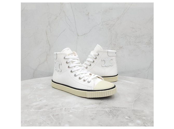 Céline Canvas Blank Lace-Up Sneakers - view 3