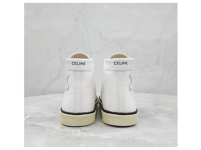 Céline Canvas Blank Lace-Up Sneakers - view 7