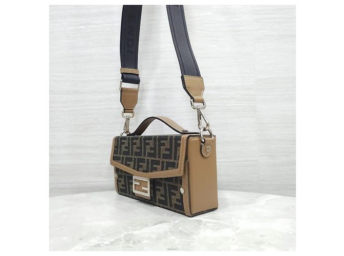 Fendi Borsa Baguette Soft Trunk in Jacquard - vista 2