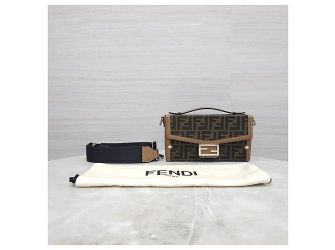 Fendi Borsa Baguette Soft Trunk in Jacquard - vista 8