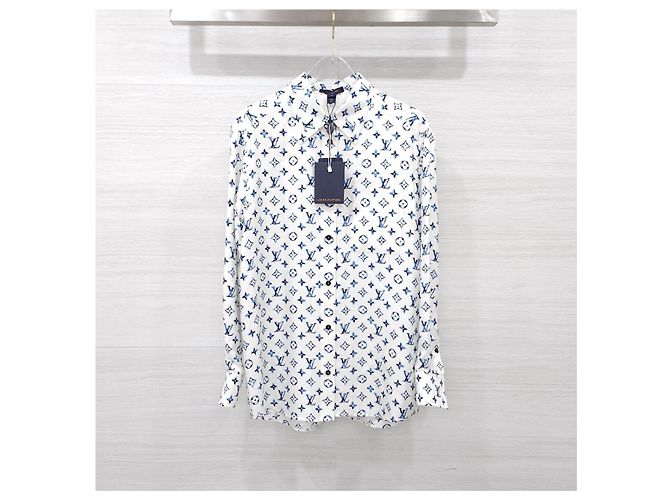Louis Vuitton Camicia in seta a maniche lunghe con tasca Monogram Blur Watercolor - vista 10