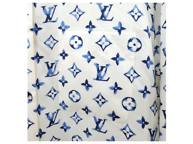 Louis Vuitton Camicia in seta a maniche lunghe con tasca Monogram Blur Watercolor - vista 14
