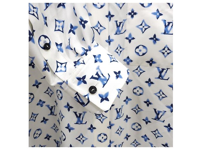 Louis Vuitton Camicia in seta a maniche lunghe con tasca Monogram Blur Watercolor - vista 15