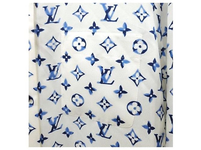 Louis Vuitton Camicia in seta a maniche lunghe con tasca Monogram Blur Watercolor - vista 5