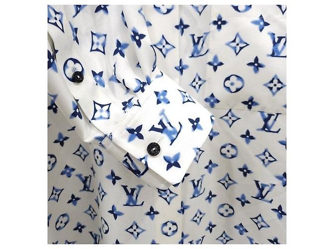 Louis Vuitton Camicia in seta a maniche lunghe con tasca Monogram Blur Watercolor - vista 6