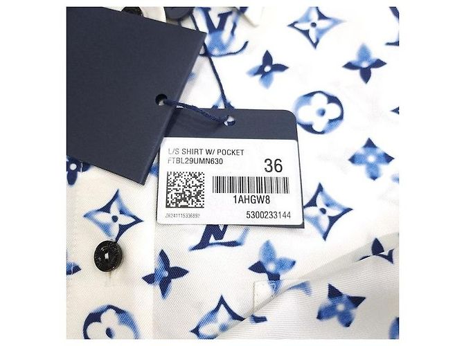 Louis Vuitton Camicia in seta a maniche lunghe con tasca Monogram Blur Watercolor - vista 8