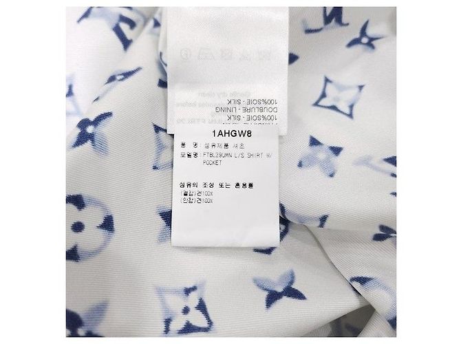 Louis Vuitton Camicia in seta a maniche lunghe con tasca Monogram Blur Watercolor - vista 9