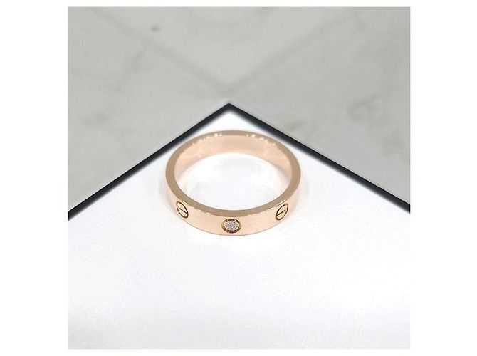 Cartier Anello Diamond Love Band Small Pink Gold - vista 5