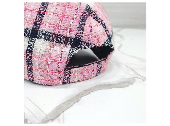 Chanel Karo-Tweed-Kappe Pink Multicolor - Ansicht 4