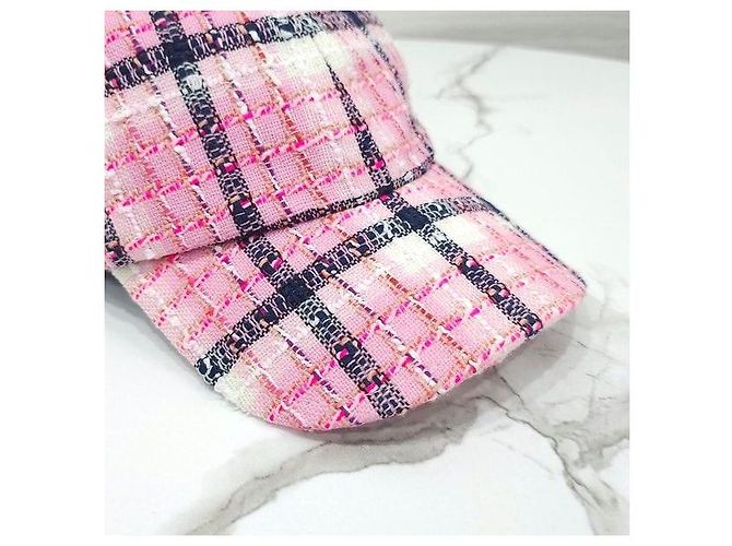 Chanel Karo-Tweed-Kappe Pink Multicolor - Ansicht 6