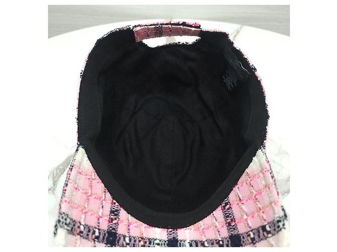 Chanel Karo-Tweed-Kappe Pink Multicolor - Ansicht 8