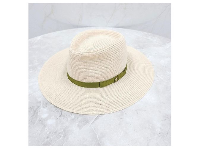 Chanel Bucket Hat aus Raffia mit Logo-Band - Ansicht 13