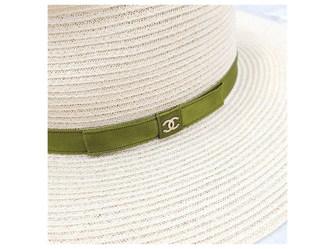 Chanel Bucket Hat aus Raffia mit Logo-Band - Ansicht 15