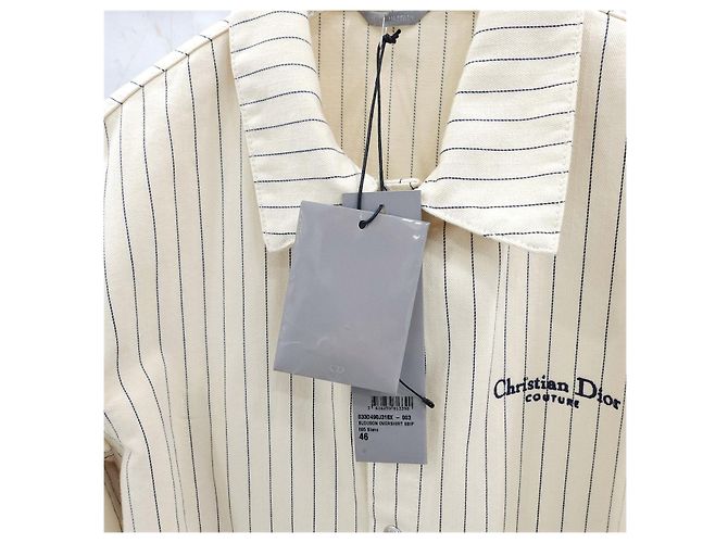 Dior Giacca-camicia ricamata con logo Couture Stripe - vista 10