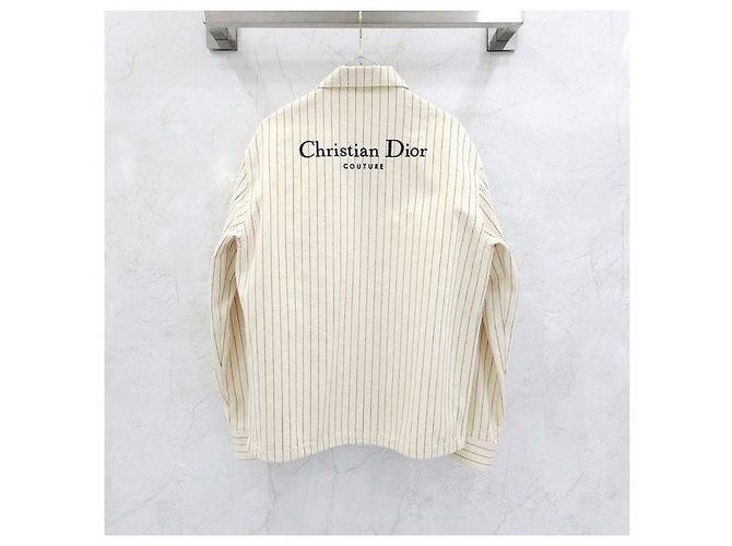 Dior Giacca-camicia ricamata con logo Couture Stripe - vista 2