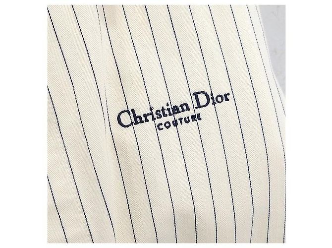 Dior Giacca-camicia ricamata con logo Couture Stripe - vista 4