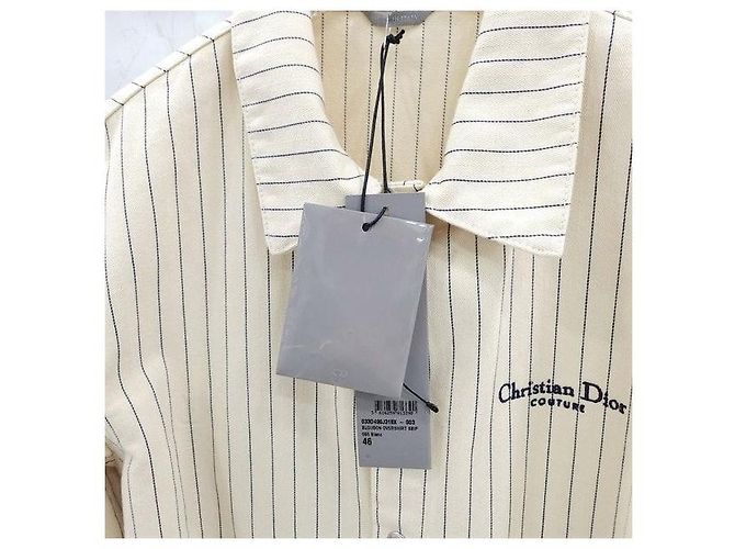 Dior Giacca-camicia ricamata con logo Couture Stripe - vista 5