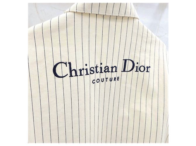 Dior Giacca-camicia ricamata con logo Couture Stripe - vista 9
