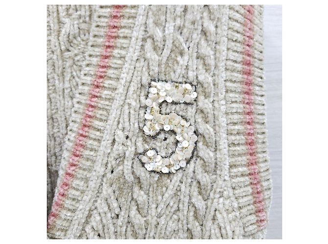 Chanel Pailletten-Weste mit Zahlen aus Mischfaser - Ansicht 11