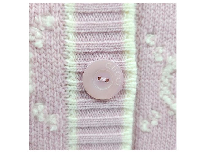 Gucci Woll-Bouclé-Jacquard-Cardigan Hellrosa - Ansicht 12